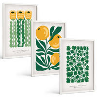 BILDER SET 3er Set - 40x60 cm Weißer Rahmen - Pflanzenmuster Blüten Blätter - Weiß, Kunststoff (40/60cm) - TULUP
