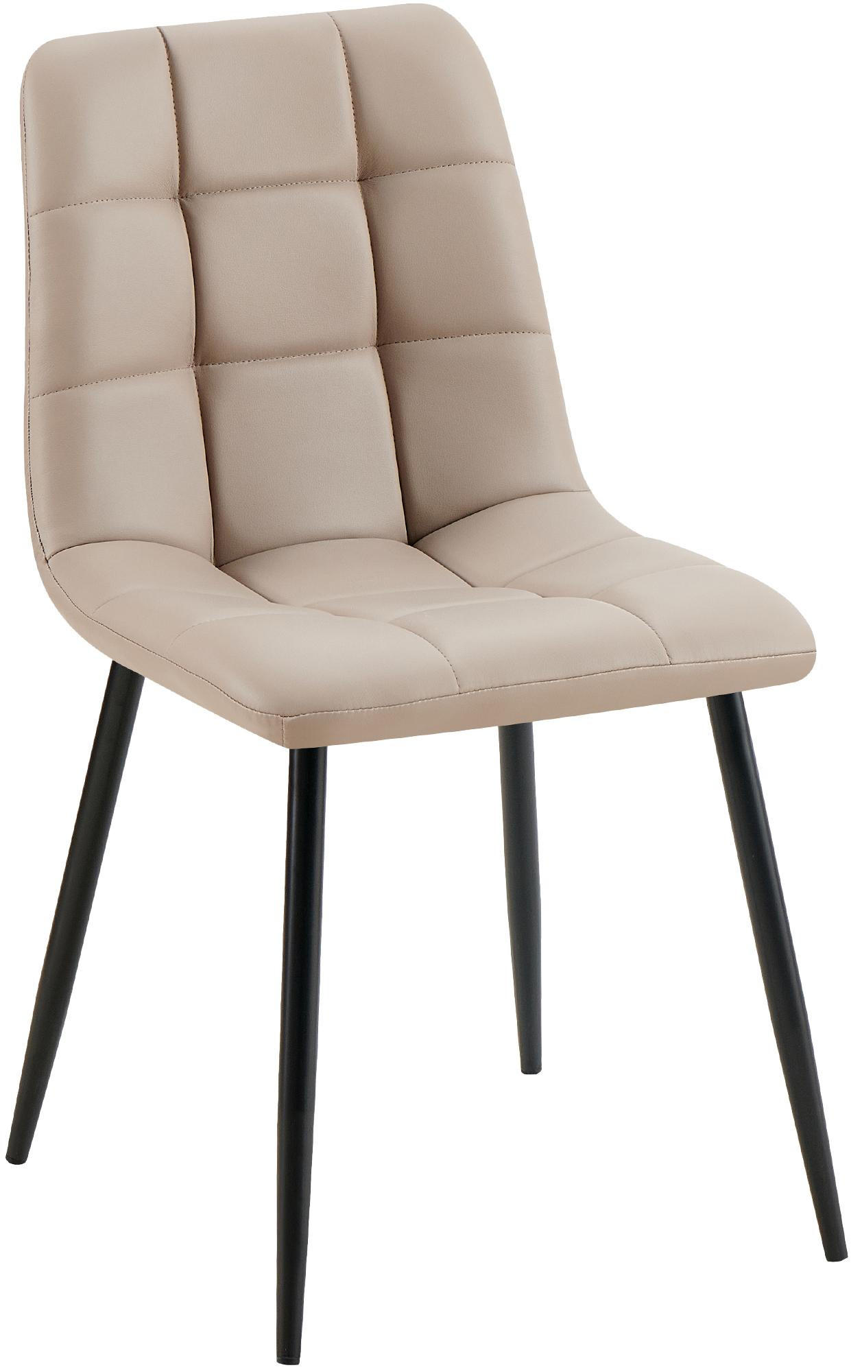 STUHL Lederlook Taupe - Taupe/Schwarz, Textil/Metall (45/84/55cm) - CLP