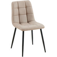 STUHL Lederlook Taupe - Taupe/Schwarz, Textil/Metall (45/84/55cm) - CLP