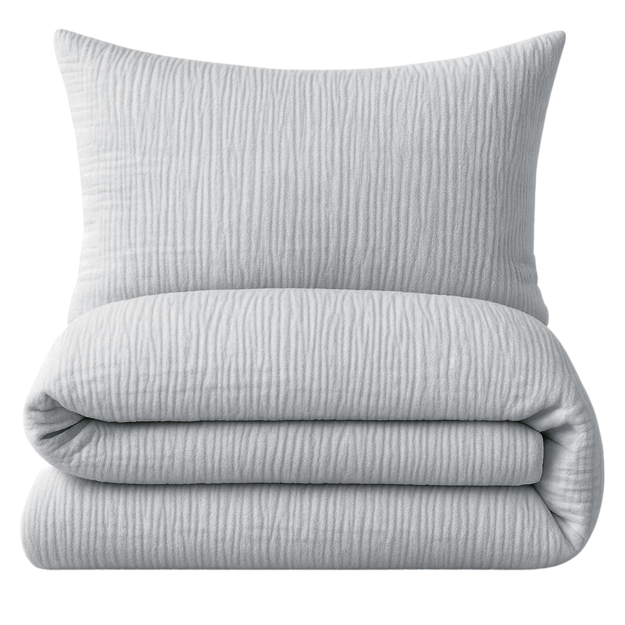MUSSELIN-BETTWÄSCHE 135x200 Uni - Bettbezug Bügelfrei aus 100% Baumwolle - Einfarbig Hellgrau - Hellgrau, Textil (135/200cm) - Carpe Sonno