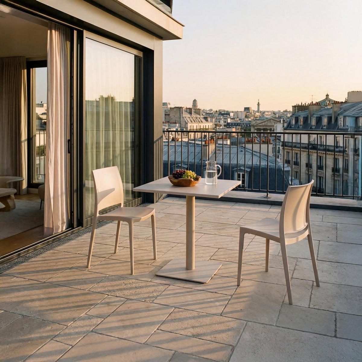 GARTENSTUHL Keir Beige 41 cm x 81 cm 4er-Set - Beige, Kunststoff (41/81/52cm) - Klast Home