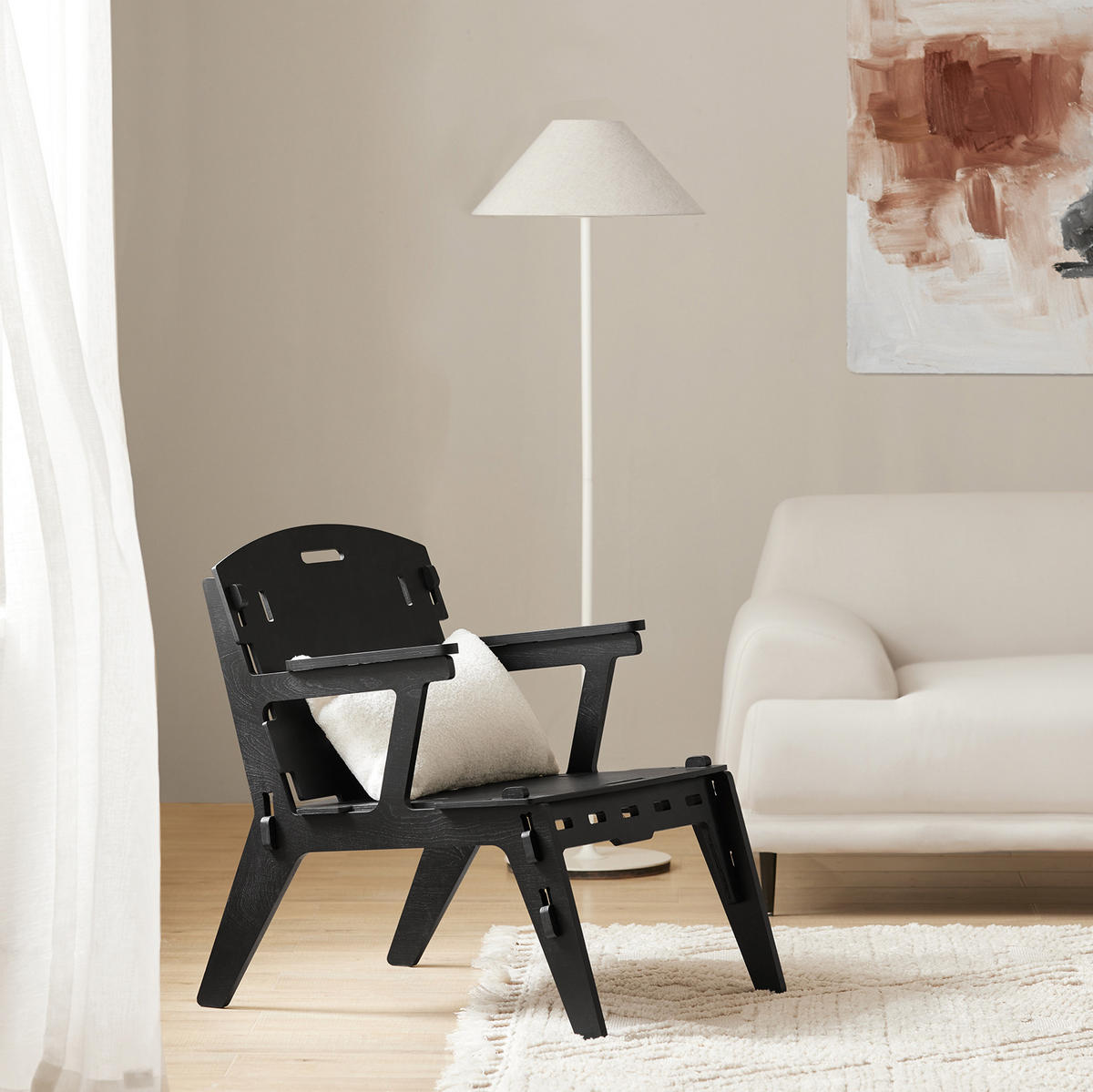 STUHL Schwarz - Schwarz, Holz (55/70/72cm) - SoBuy