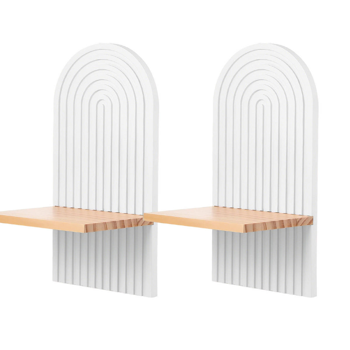 WANDBOARD Aus Holz, 2 Stück - Weiß, Holz (18/35/13.1cm) - Kaket