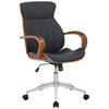 DREHSTUHL Lederlook walnuss/schwarz - Chromfarben/Walnussfarben, Textil/Metall (63/100/68cm) - CLP