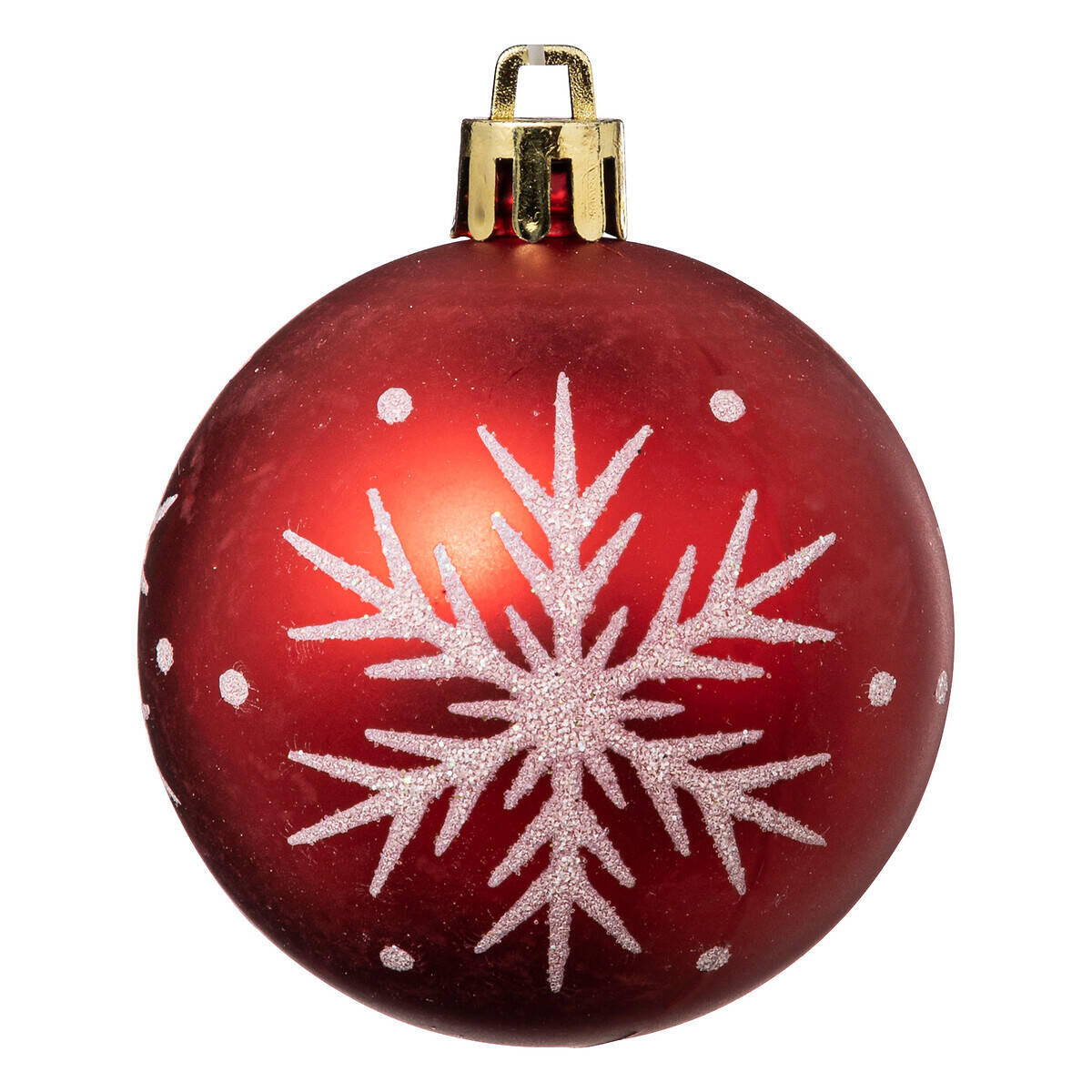 WEIHNACHTSKUGELN Glitzer-Muster Ø 6 cm - Rot/Weiß, Kunststoff (6/7.2/6cm) - Atmosphera Createur d´interieur