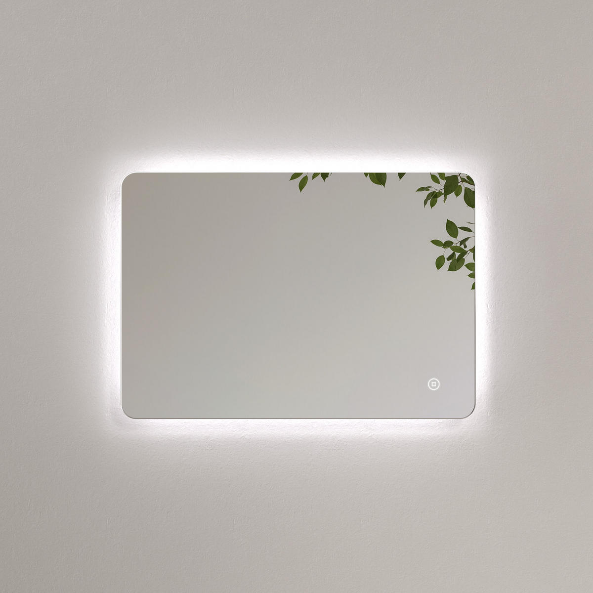 BADSPIEGEL mit Anti-Beschlag Beleuchtung Rechteckig 70/50 cm - Weiß, Glas (50/3/70cm) - EMKE