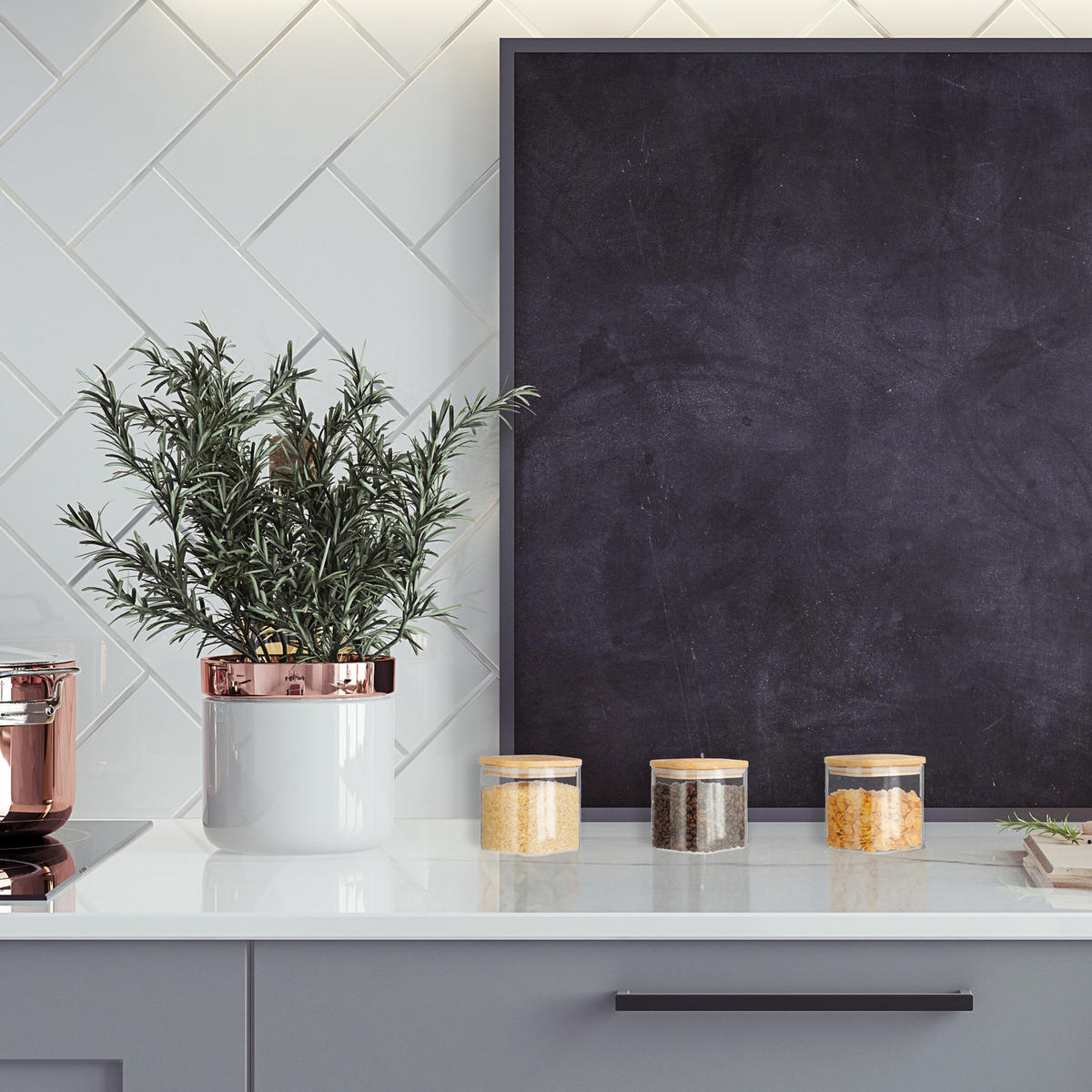 3XVORRATSGLAS - Transparent, Glas/Holz (10/10.5/10cm) - Relaxdays