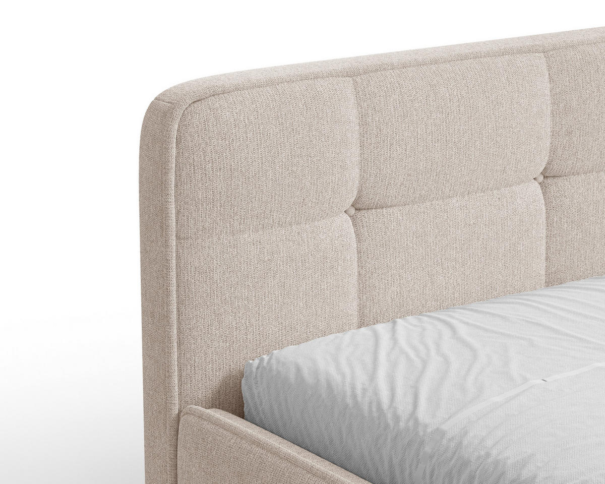 POLSTERBETT 17 140 x 200 cm – Aragon – Bett mit Federmechanismus und Stauraum - Beige, Holz (140/200cm) - ROYAL24_MARKT