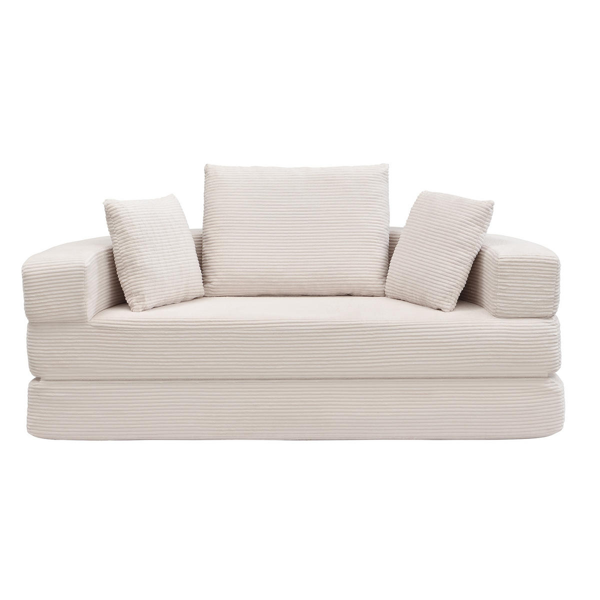 SCHLAFSOFA Loungesofa,Relaxsessel mit Schlaffunktion,klappbar,Cord,Beige - Beige, Textil (173/40/176cm) - LVHOM