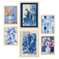 POSTER Set Mit 6 Erfolgreiche Gemälde In Vielseitiger A3 & A4 Rahmen Aus Hellem Holz - Beige, Papier (29/3cm) - Nacnic