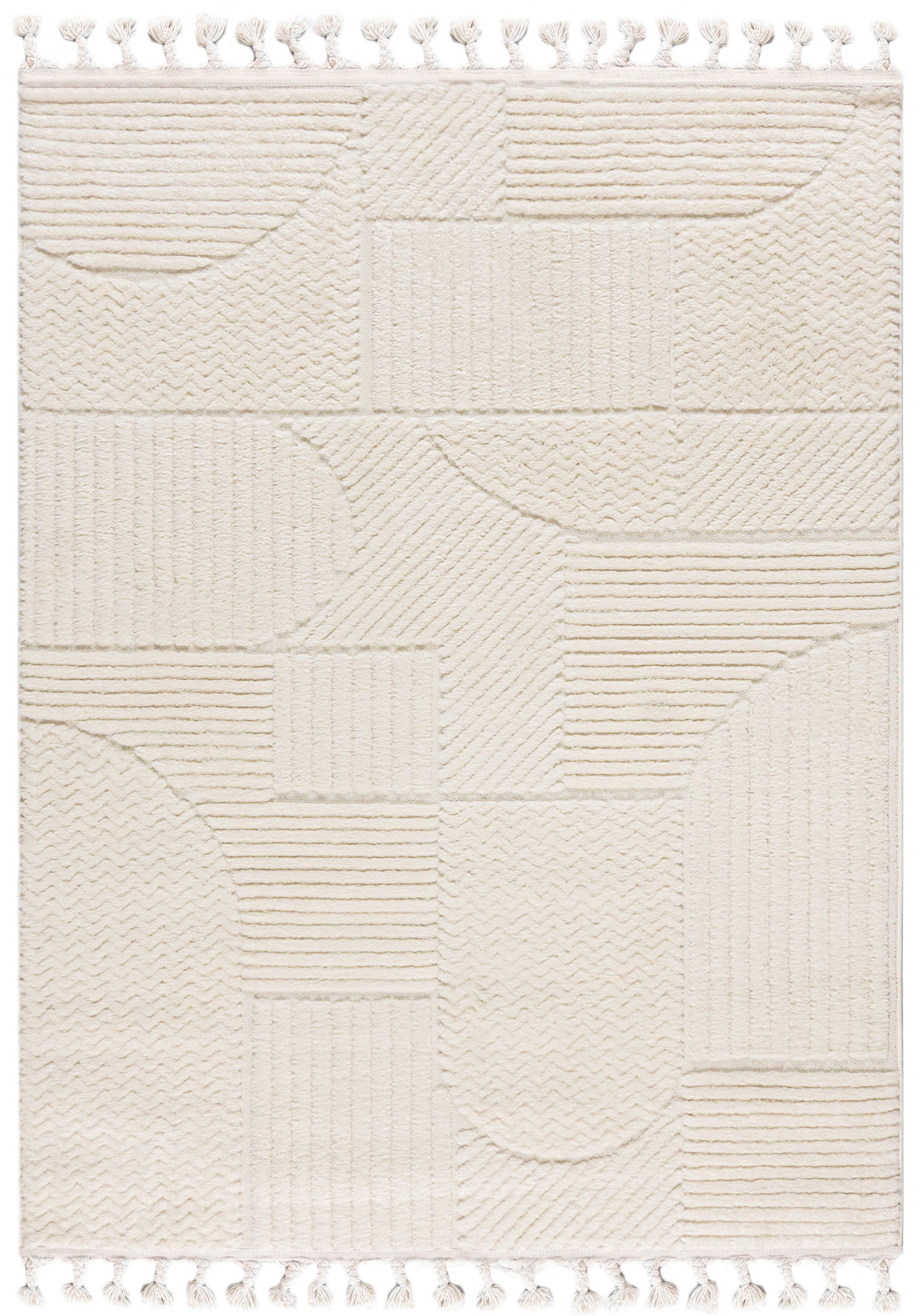 TEPPICH Beige Geometrisch, Moderne 160 x 230 cm - Creme, Textil (160/230cm) - Mazovia