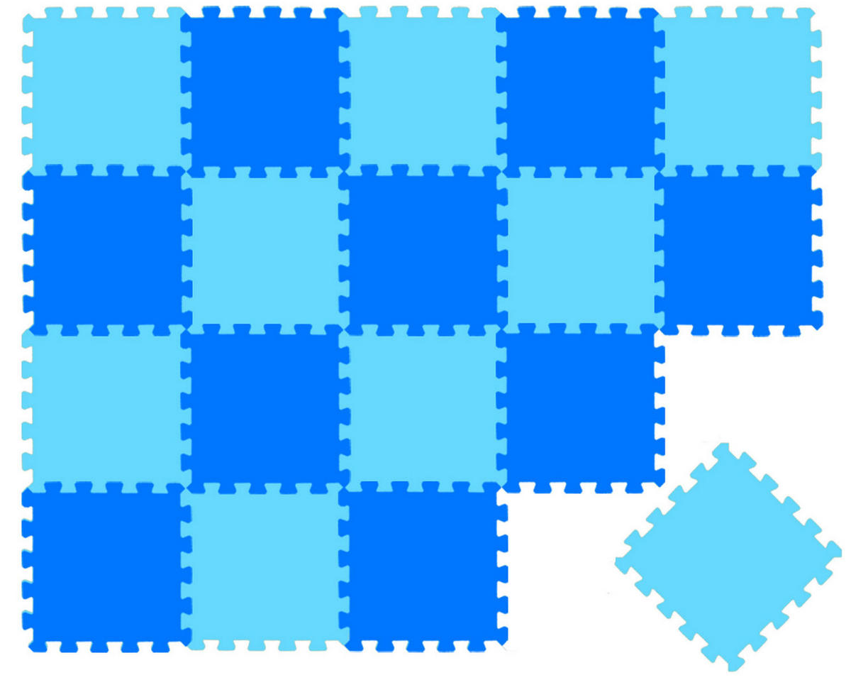 SPIELMATTE ab Null - 180/90/1 cm Puzzlematte Blau - Blau, Kunststoff (30/30cm) - Littletom