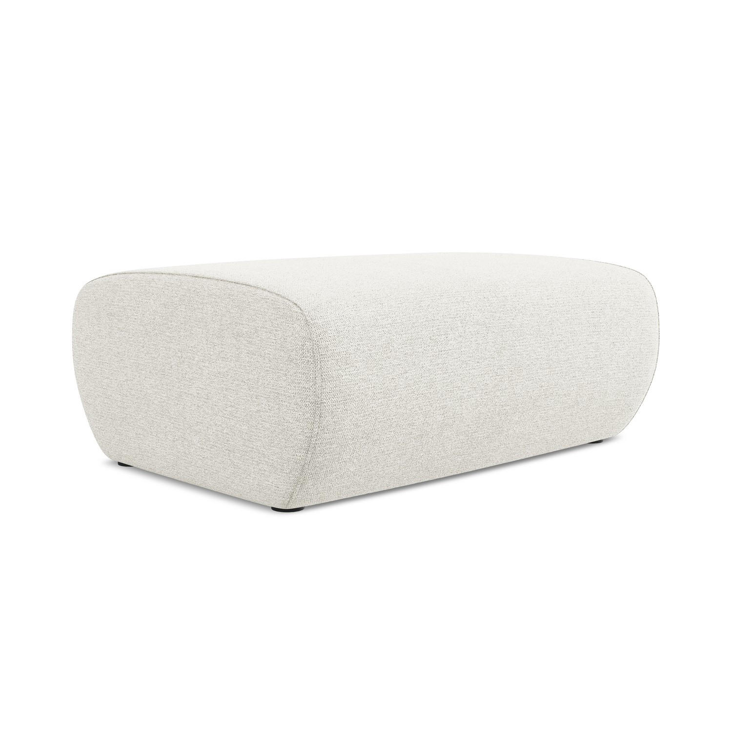 POUF Chenille Stoff Weiß - Schwarz/Weiß, Kunststoff/Textil (102/40/62cm) - LaMiaSofa