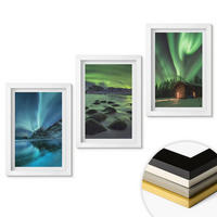WANDBILDER 3er-Set - 20x30 cm Weißer Rahmen - Winterlandschaften, Nordlichter, Berge - Weiß, Kunststoff (20/30cm) - ArtPrintCave