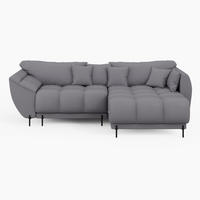 ECKSOFA LEGRO Rechts Grau Velours Pet Friendly L-Form Couch mit Schlaffunktion & Bettkasten - Schwarz/Grau, Holz (285/180cm) - Barchello