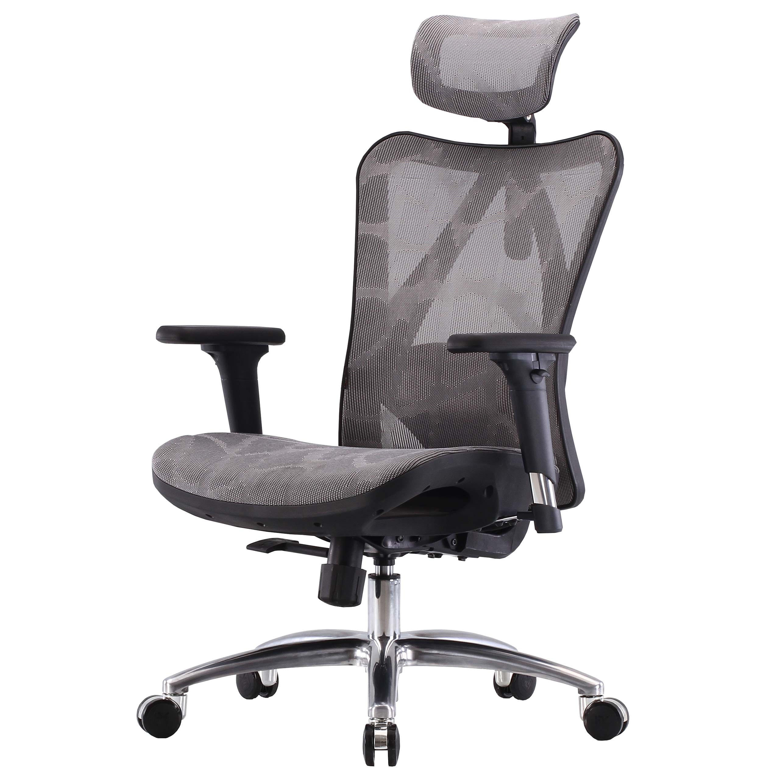 BÜROSTUHL Grau, Schwarz - Schwarz/Grau, Textil (66/128/93cm) - SIHOO