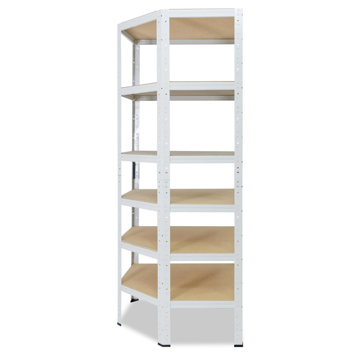 ECKREGAL HOME 180x70x45 cm in weiß mit 6 Böden und 145 kg Traglast pro Boden - Creme, Metall (70/180/45cm) - shelfplaza