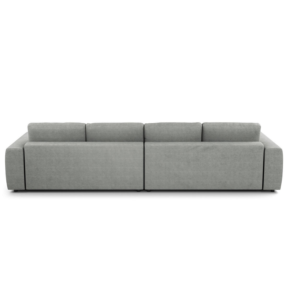 ECKSOFA mit XXL-Longchair - Schwarz/Grau, Kunststoff/Textil (323/182cm) - home24