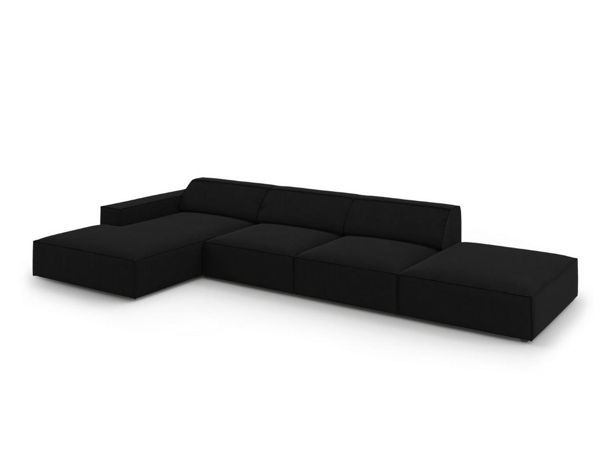 ECKSOFA links Jodie aus Samt schwarz 5 Sitzplätze - Schwarz, Textil (166/341cm) - Micadoni