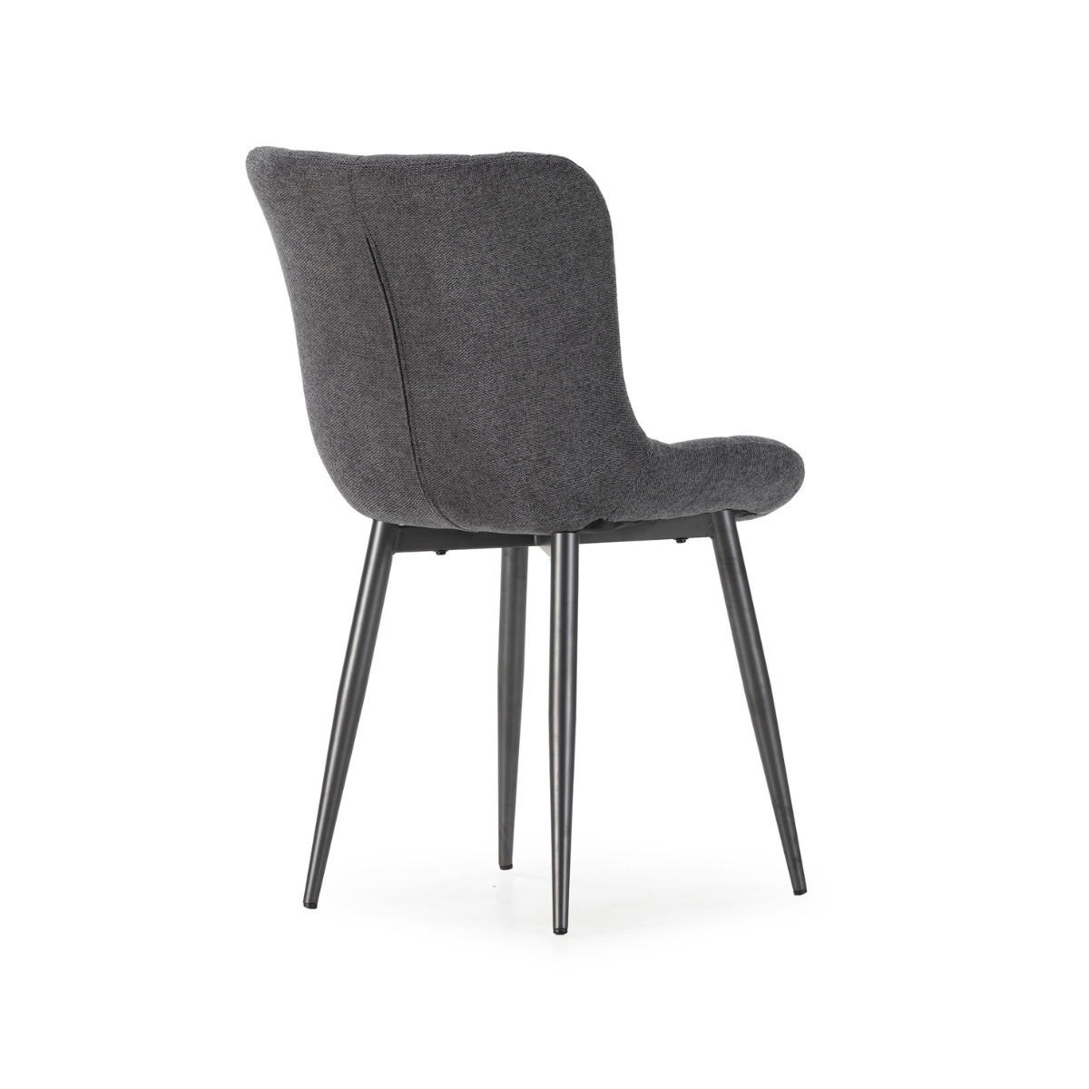 STÜHLE 4er-Set aus gesteppstem Stoff mit Metallfüßen 62/49,5/48 cm - Dunkelgrau, Textil (62/49.5/77.5cm) - Calicosy