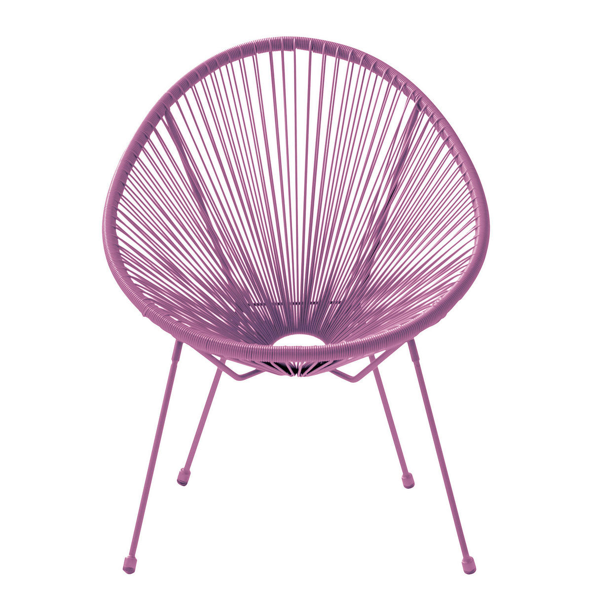 SITZGRUPPE - Stahl / Polyrattan - 3-teilig - Violett, Glas/Kunststoff - home24