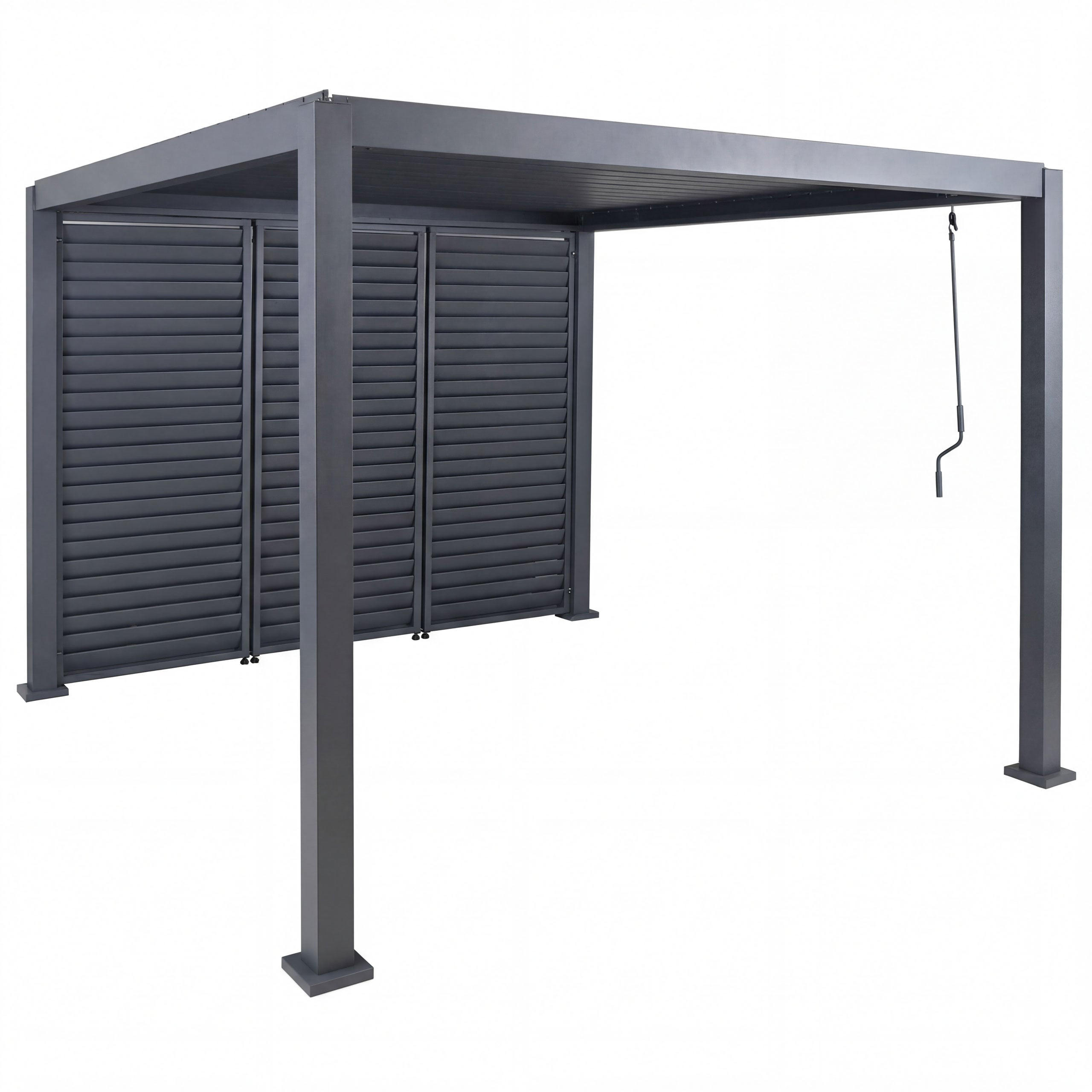 PERGOLA 3x Lamellenwand 235x300x300cm Anthrazit - Anthrazit, Metall (300/235/300cm) - BERLINLODGE