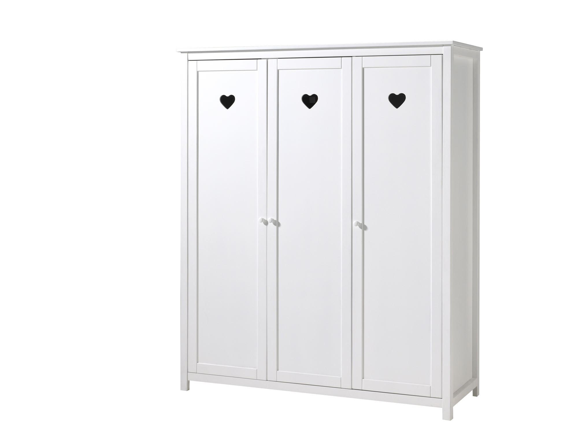 KINDERZIMMERSCHRANK Kamila 159x57x191 mit 3 Türen MDF+Massivholz Weiß - Weiß, Holzwerkstoff (159/191/57cm) - 58aufmkessel