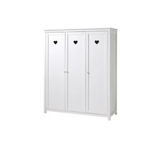 KINDERZIMMERSCHRANK Kamila 159x57x191 mit 3 Türen MDF+Massivholz Weiß - Weiß, Holzwerkstoff (159/191/57cm) - 58aufmkessel
