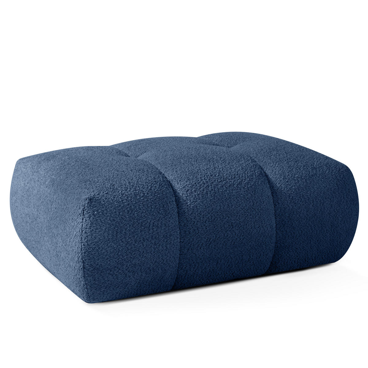 POUF LIRA, Dunkelblau, Bouclé - Dunkelblau, Holz/Holzwerkstoff (96/43/50cm) - KONSIMO®