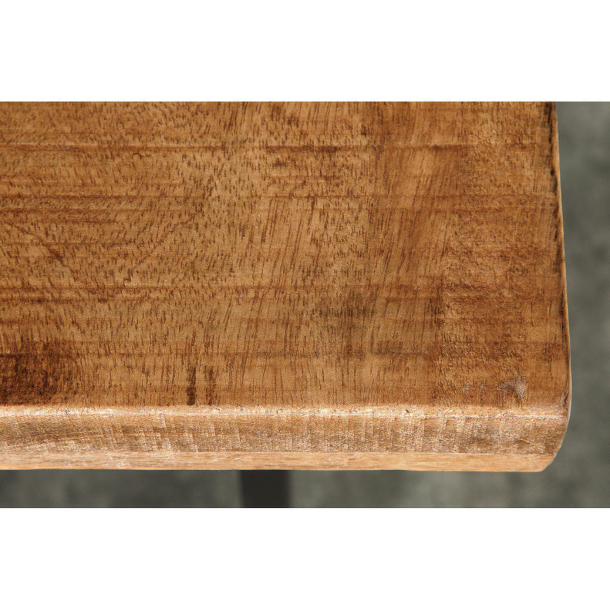 BARTISCH IRON CRAFT Mangoholz Natur 120cm - Schwarz/Braun, Holz/Metall (120/105/80cm) - riess-ambiente