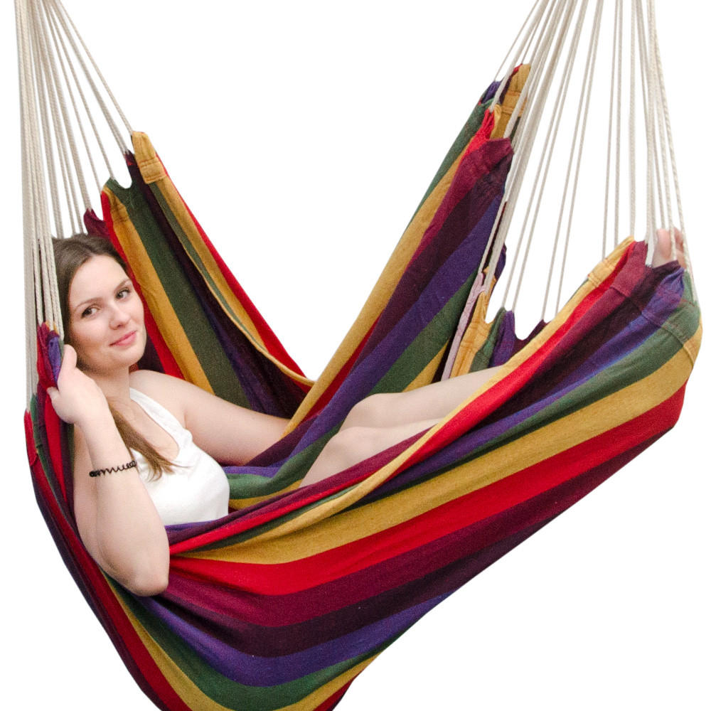 XXL-FAMILIEN-HÄNGESESSEL bis 150kg, 190/140cm, Bunt - Multicolor, Textil (140/155/190cm) - Amanka