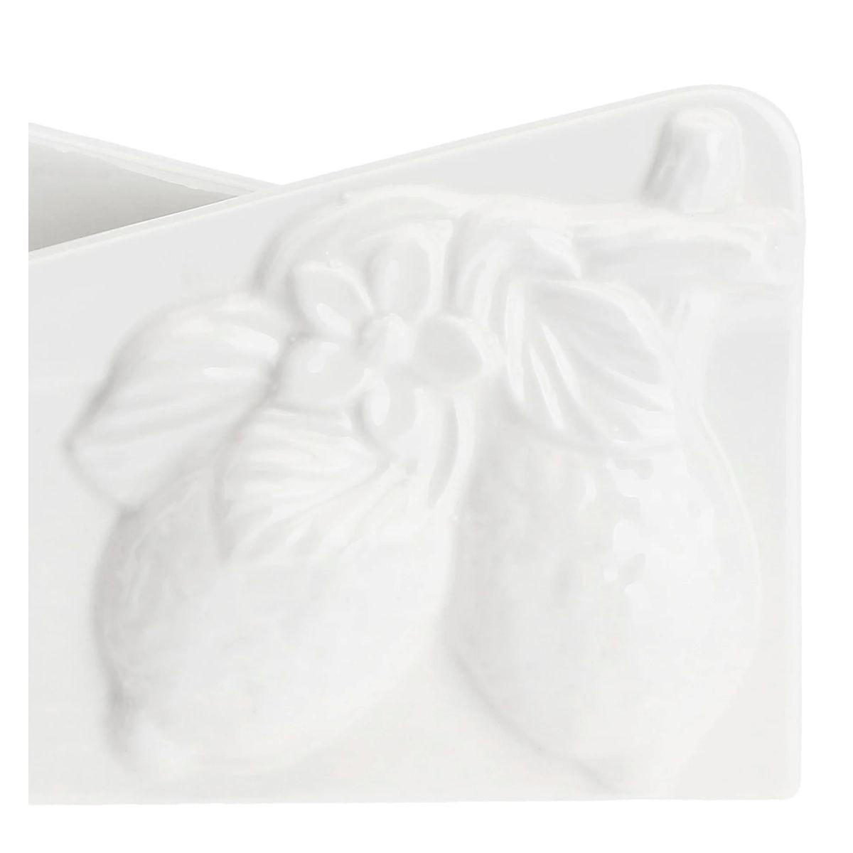 SERVIETTENHALTER 2er Set "Portatovaglioli Limoni" Fattoria 16 x10 cm - Weiß, Keramik (16/16cm) - La Porcellana Bianca