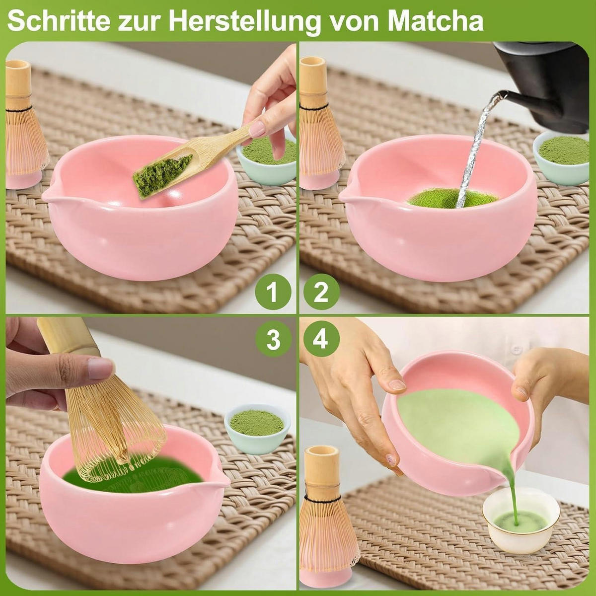 MATCHA Set 6-teiliges Set Rosa - Rosa, Keramik (130/115/182cm)
