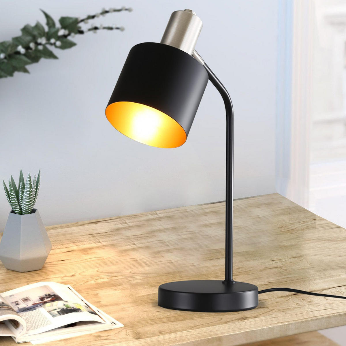 TISCHLEUCHTE Draethk 15.0/44.0/15.0 cm - Schwarz, Metall (15/15/44cm) - ZMH