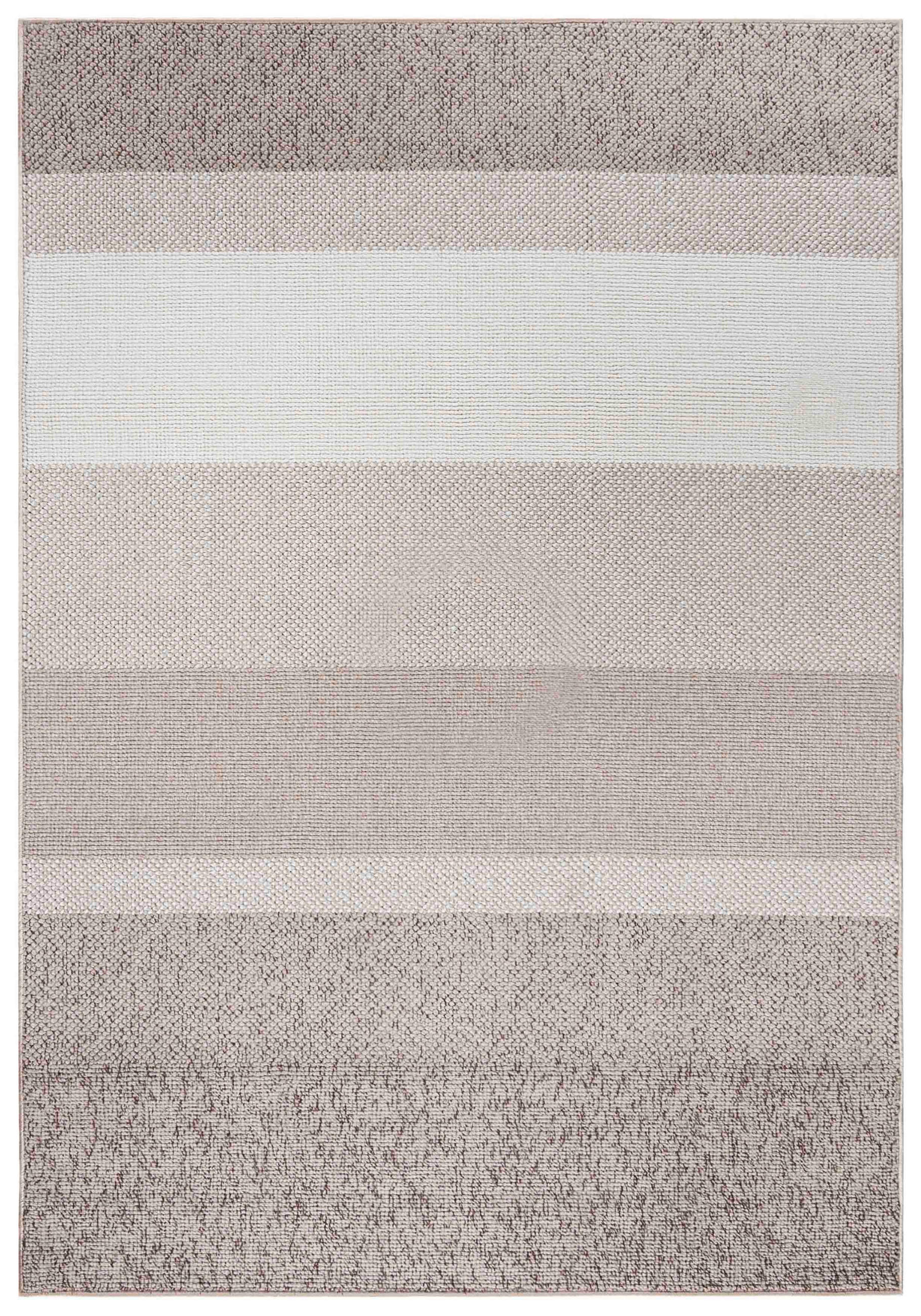 TEPPICH Lora PE13A Mazovia 80x150cm Beige Creme Gestreift Kurzflor - Beige, Textil (80/150cm) - Mazovia