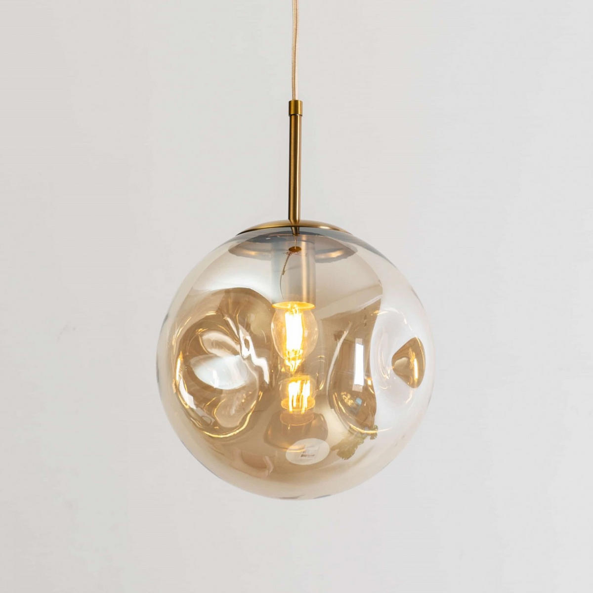 HÄNGELEUCHTE Nourot, Bernstein, 25cm - Bernsteinfarben, Glas (25/20/25cm) - KOSILUM