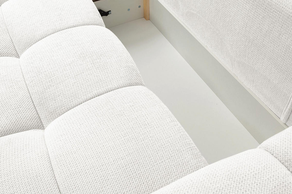 ECKSOFA Taremi mit Chenillebezug Weiß, beidseitig - Schwarz/Weiß, Textil (267/185cm) - Selsey