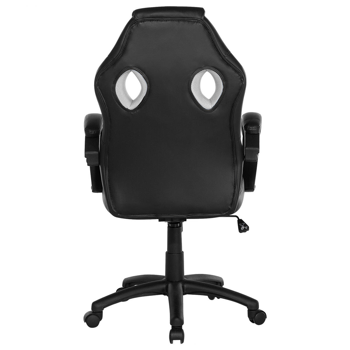 BÜROSTUHL Kunstleder Schwarz/Grau Fighter - Schwarz, Kunststoff/Textil (65/108/65cm) - Beliani