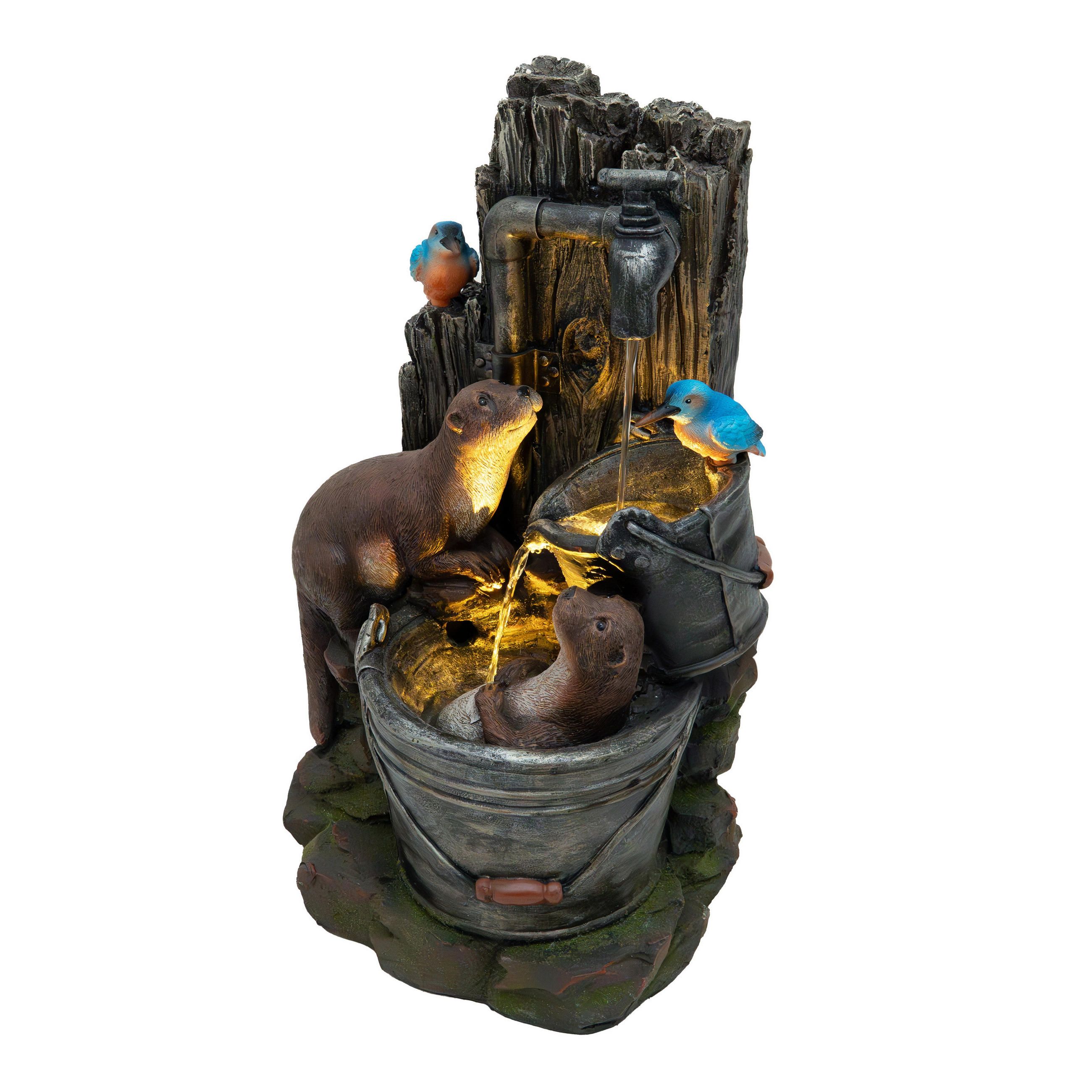 GARTENBRUNNEN "Otter Oasis" - Grau, Kunststoff (38.5/30/62cm) - Monstershop