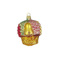 CHRISTBAUMSCHMUCK Obstkorb weiß matt Irisglimmer 8 cm - Multicolor, Metall (0.1/8/0.1cm)