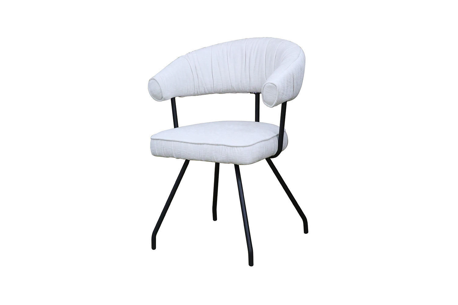 ESSZIMMERSTUHL RUNA Cremeweiß Webstoff - Creme/Schwarz, Kunststoff/Textil (60/82/59cm) - KAWOLA