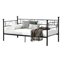 TAGESBETT Granada - Schwarz, Metall (90/200cm) - [en.casa]
