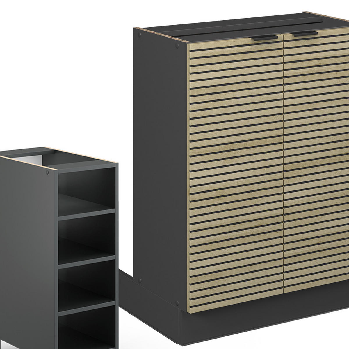 KÜCHENINSEL Fame-Line Eiche Paneel 90 cm ohne Arbeitsplatte - Hellbraun/Eichefarben, Holzwerkstoff (90/82/60cm) - Vicco