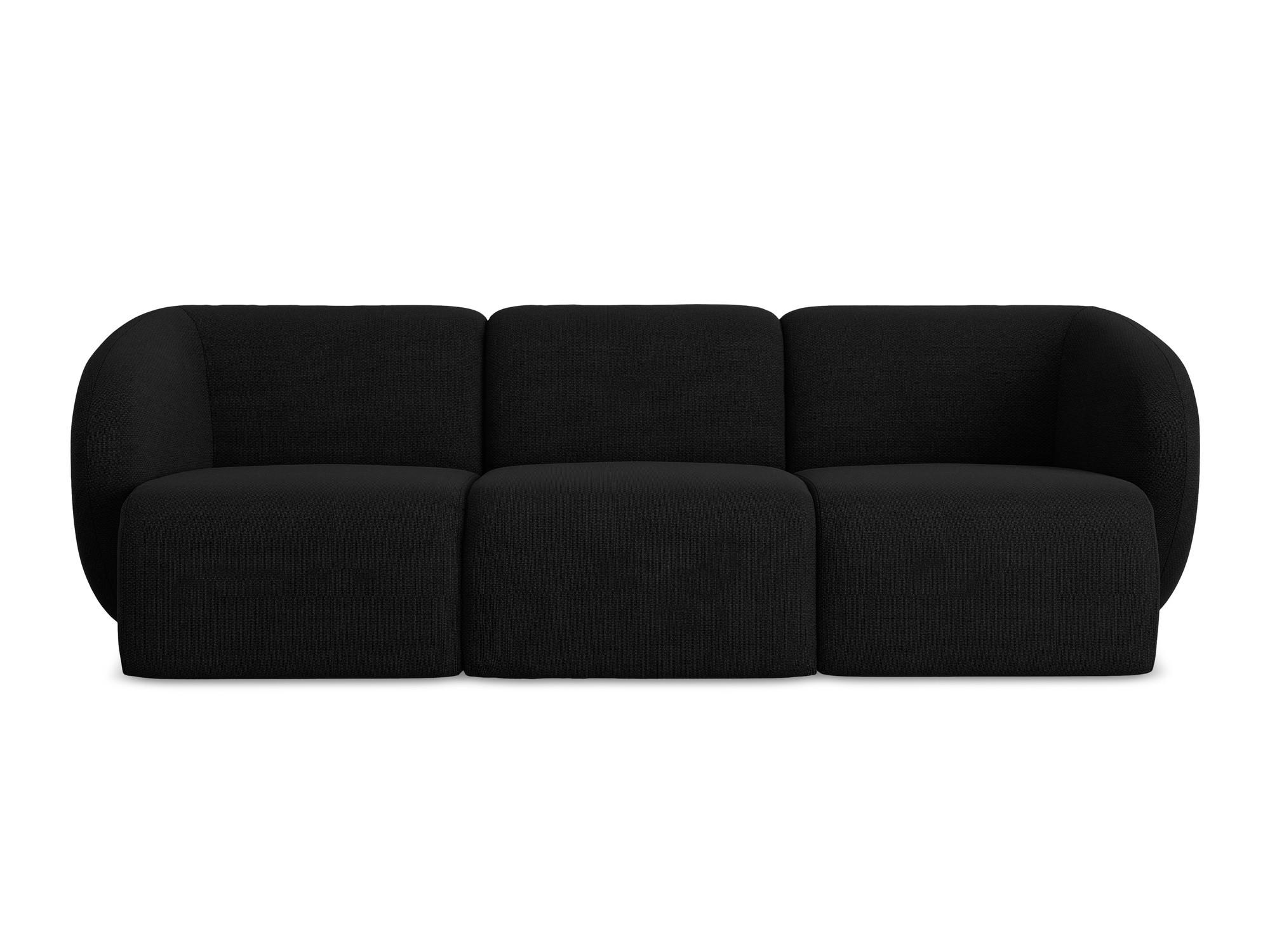 3-SITZER SOFA Bouclé Stoff Schwarz - Schwarz, Holzwerkstoff/Kunststoff (244/75/94cm) - Makamii