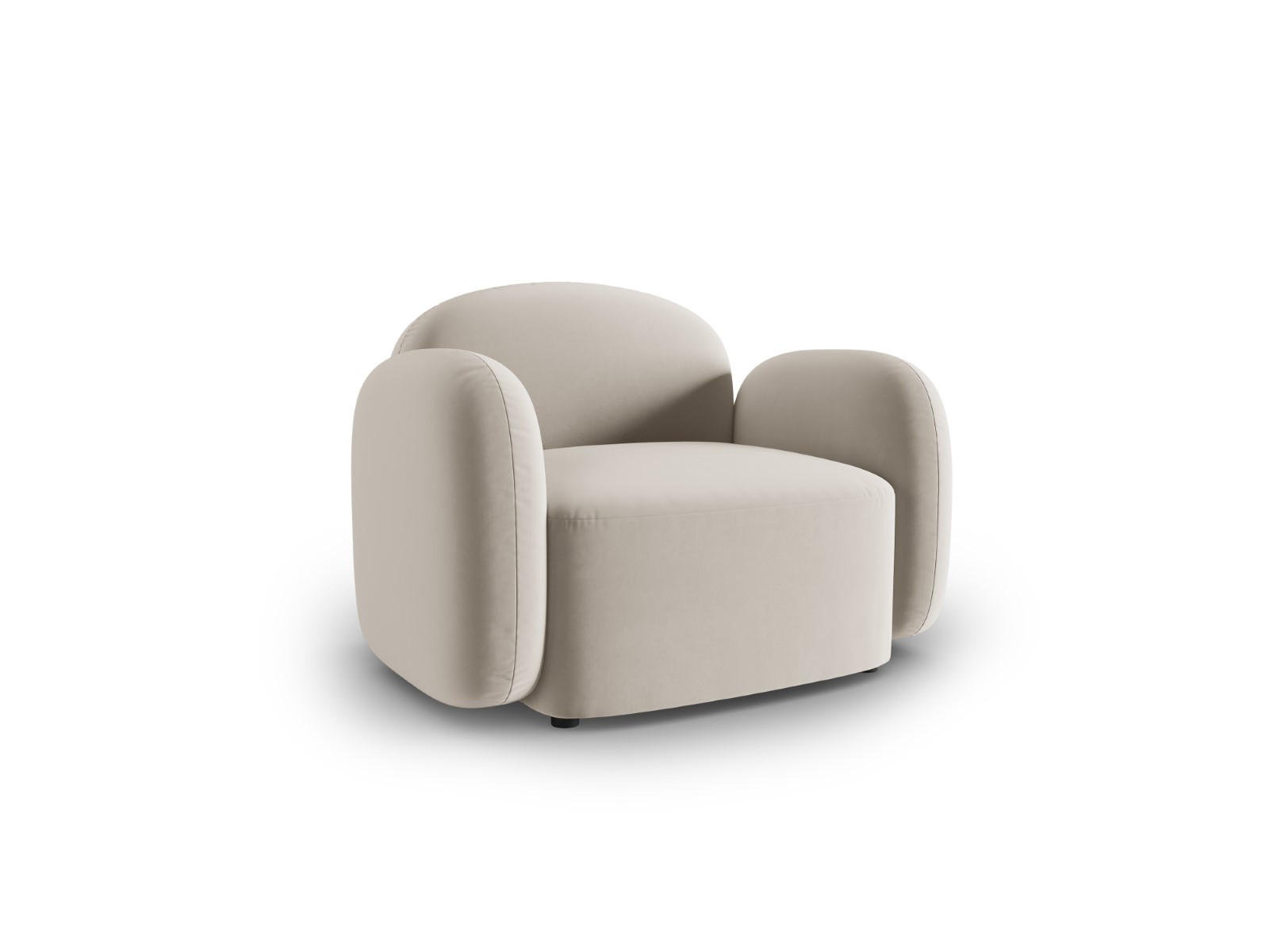 SESSEL Blair aus Samt leichtes beige - Creme, Textil (87/80/119cm) - Micadoni