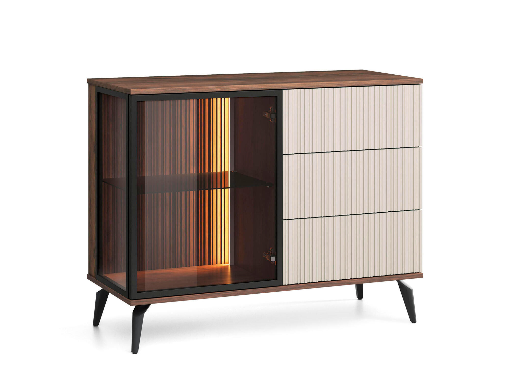 SIDEBOARD VICI Beige 103x39x80 cm - Beige, Holzwerkstoff (103/80/39cm) - FURNLUX