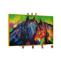 GEMÄLDE Vielfarbige Mähnen Schattenfugenrahmen Gelb 120x80 cm - Gelb, Holz (120/80cm) - YS-art gallery