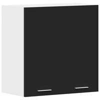 KÜCHENOBERSCHRANK Lyon mit 2 Türen 60/31/60 cm aus Holzwerkstoff Schwarz - Schwarz/Grau, Holz/Metall (60/31/31cm) - vidaXL