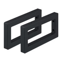 2XWANDKONSOLE - Schwarz, Metall (30/3/15cm) - Relaxdays