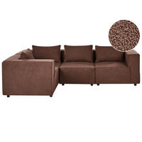 ECKSOFA Modul 4-Sitzer rechtsseitig Braun Bouclé Axebo - Braun, Textil (258/188cm) - Beliani